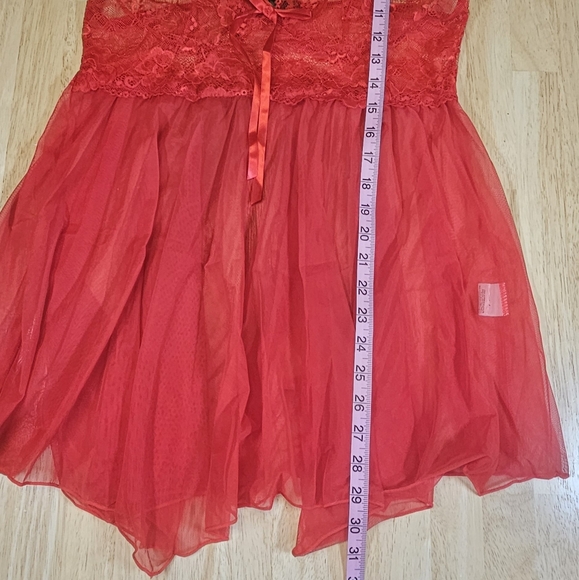 Red Lace Baby Doll Dress Set - Picture 7 of 15